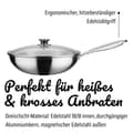 Miniatyrbild 3 av 5: Professionell wok - GSW - 32 cm - Induktion - Massivt rostfritt stål