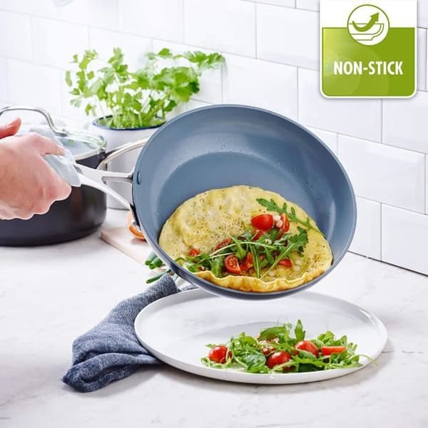 GreenPan non-stick keramisk stekpanna, giftfri - ugns- och diskmaskinssäker - 30 cm - Grå -