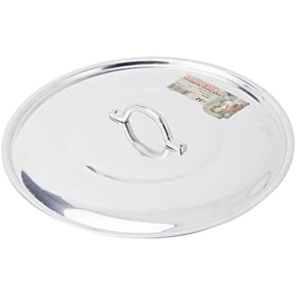 Philips Lighting Pentole Agnelli FAMA2932 platt lock med handtag, kant och bro, kraftig typ i BLTF-aluminium, polerat silver, 32 cm