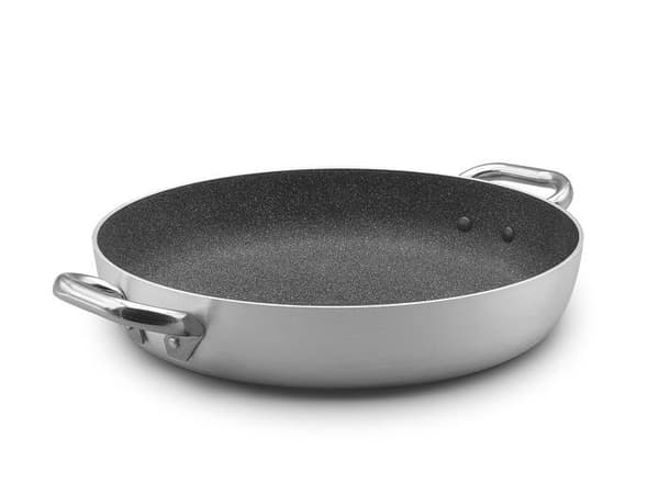 Agnelli Pentole - ALSA110G36 - Shark Skin Collection Induktion Non-Stick stekpanna med 2 handtag i rostfritt stål 36 cm