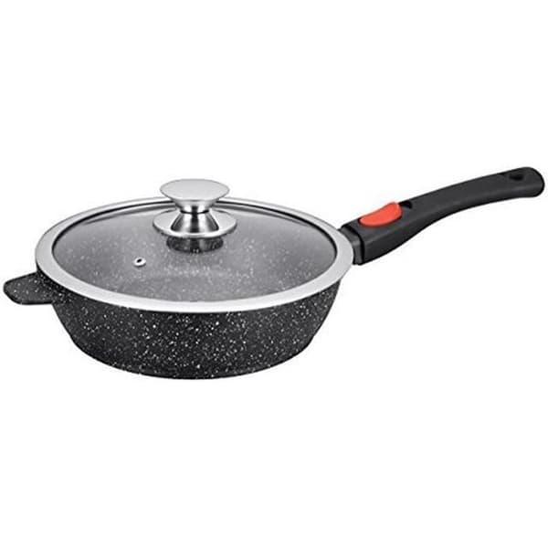 Kamberg - Sautépanna 28 cm - Gjuten aluminium - Stenbeläggning - Glaslock - Alla värmekällor inklusive induktion