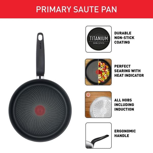 Rostfritt stål Sautépanna 24Cm Primär E3093204 Tefal
