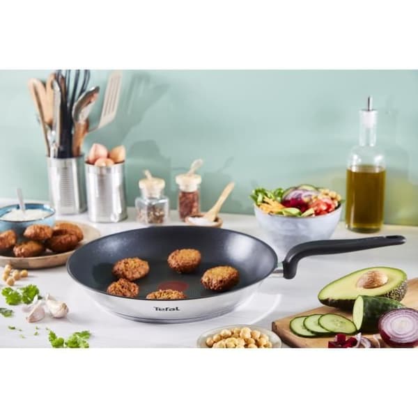 TEFAL E3090604 PRIMÄR stekpanna i rostfritt stål med non-stick beläggning 28 cm induktionskompatibel