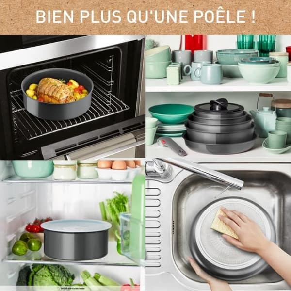 TEFAL INGENIO Renew Stekpanna 24 cm, Non-stick keramik, Återvunnen, Thermo-Signal™, Tillverkad i Frankrike L2600402