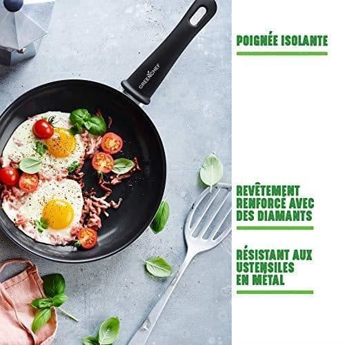 Green Chef Soft Grip Stekpanna med keramisk beläggning, induktion, 20 cm, svart aluminium CW002481-002