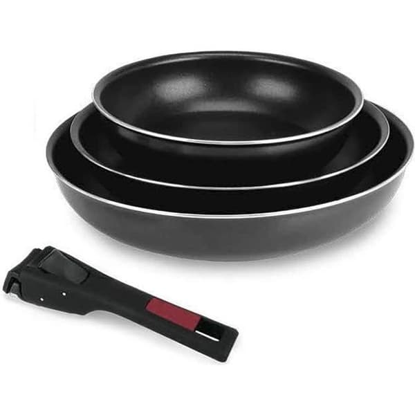 SITRAM 3 stycken Agile stekpannor - Non-stick aluminium - Ø 20 / 24 / 28 cm - Alla värmekällor inklusive induktion - Svart
