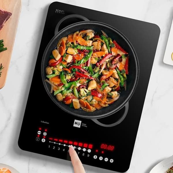 Wokpanna - Cheffinger - 40cm - Glaslock - Non-stick beläggning - Marmor effekt