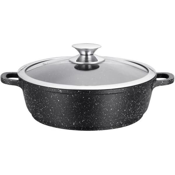 Kamberg - Långt halsband 40 cm - Gjuten aluminium - Beläggning av stentyp - Glaskåpa - Alla värmekällor inklusive induktion