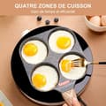Miniatyrbild 2 av 6: 4-plats stekpanna, non-stick aluminium frukostpannkaka och omelettpanna, för gas- och induktspis