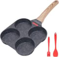 Miniatyrbild 1 av 6: 4-plats stekpanna, non-stick aluminium frukostpannkaka och omelettpanna, för gas- och induktspis
