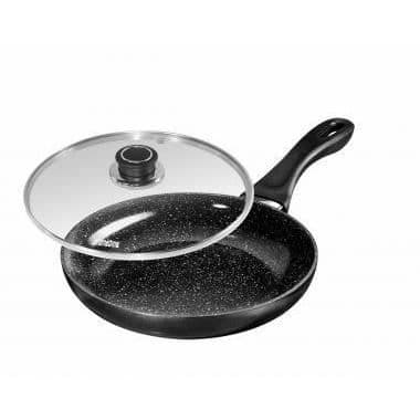 Stekpanna - Stoneline - 28 cm - Sten non-stick beläggning - Glaslock - Hälsosam matlagning