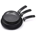 Miniatyrbild 1 av 4: ALLUFLON Moneta Etnea Pannuppsättning, 3 bitar, Induktionskompatibel, 20-24-28 cm, Svart - 0011333393