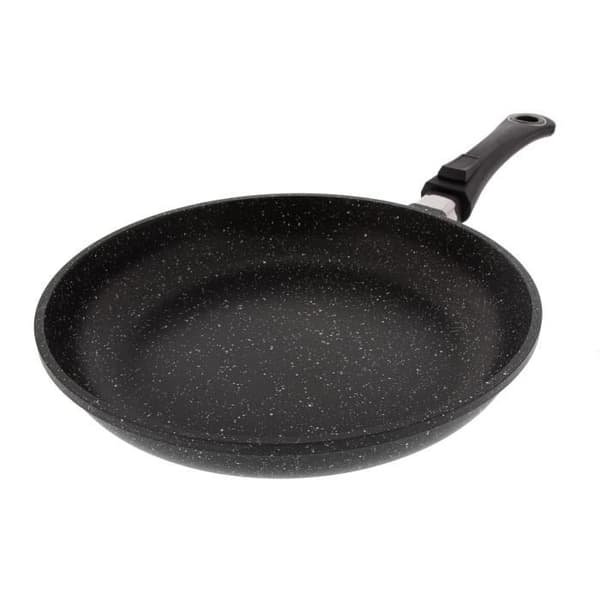 Stekpanna Ø 28 cm "Stone style" - PRADEL EXCELLENCE - PREMIUM sortiment - Kompatibel med alla värmekällor inklusive induktion. Avtagbart handtag.