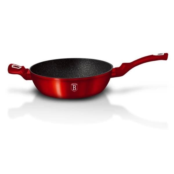 Sautépanna 28cm Röd Metall, Marmorbeläggning - Turbo Induktion Aluminium