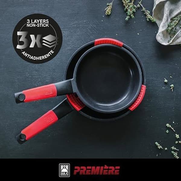 BRA Premiere - 26 cm gjuten aluminium stekpanna - 3 lager med förstärkt non-stick beläggning utan PFOA - Lämplig för alla