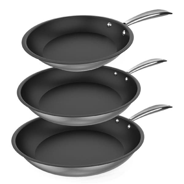Cecotec Polka Classy Stekpanna Set 20-24-28 Hinksats Ståldiameter 20-24-28 cm, 18/10 rostfritt stål, non-stick beläggning, p