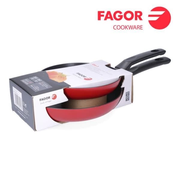 Stekpanna - Fagor - Elan 3 - Röd - Extra tjock 3 mm aluminium - Non-stick