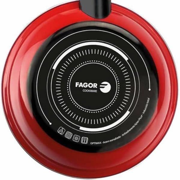 Fagor 78559 stekpanna - Rostfritt stål - 26cm - Röd - Induktionskompatibilitet - Diskmaskin