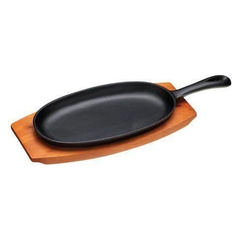 Brännpanna - Kitchen Craft - Pure Oriental - Gjutjärn - Trästöd - 14 cm x 35 cm