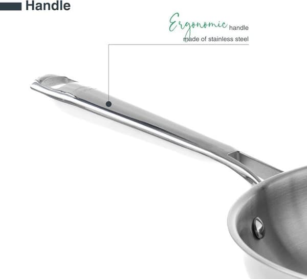 Lacor 44424 Stekpanna i rostfritt stål 18/10 Diameter 24 cm Sauterpanna Utan Non-stick Sautépanna full induktionsbotten