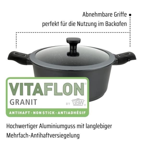 Marmitt med aluminium - GSW - EASY CLICK - 24 cm - Induktion
