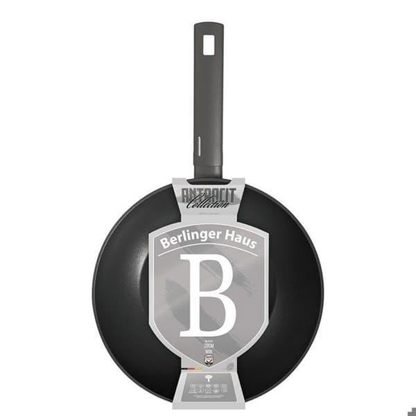 BERLINGERHAUS WOK-panna med titanbeläggning 28 cm Antracit Samling BH-8123