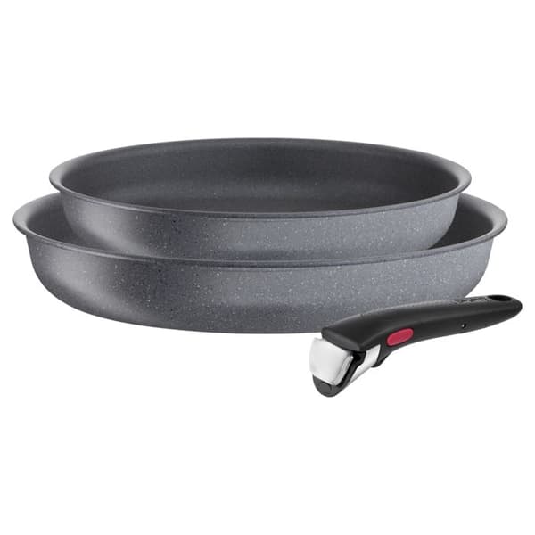 TEFAL L3969202 Ingenio Natural Force Set med 2 stekpannor 22/26 cm + non-stick handtag, alla värmekällor inklusive induktion
