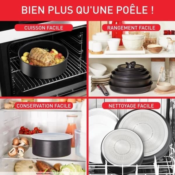 TEFAL INGENIO L3979302 Wokpanna 26 cm + avtagbart handtag, Induktion, Säker non-stick beläggning, Tillverkad i Frankrike, Eco Resist