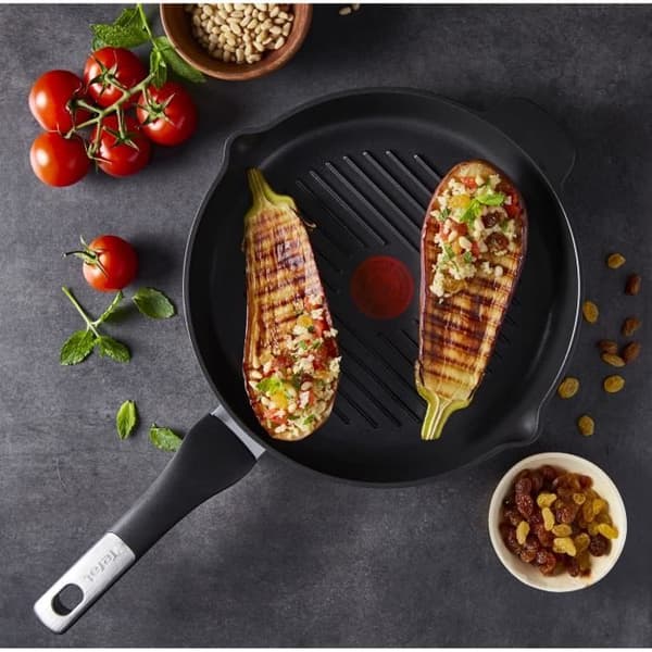 TEFAL E2294074 Unlimited Grillpanna 26 cm i gjuten aluminium, Non-stick beläggning, Thermo-Signal™, Induktion, Hällpipar