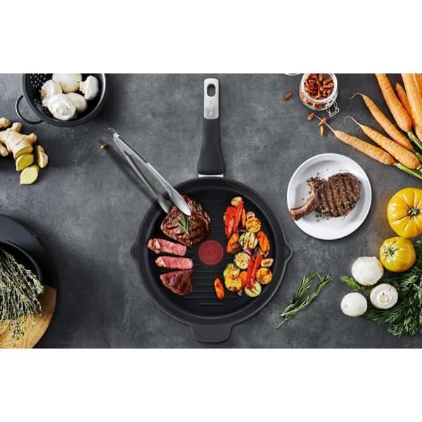 TEFAL E2294074 Unlimited Grillpanna 26 cm i gjuten aluminium, Non-stick beläggning, Thermo-Signal™, Induktion, Hällpipar