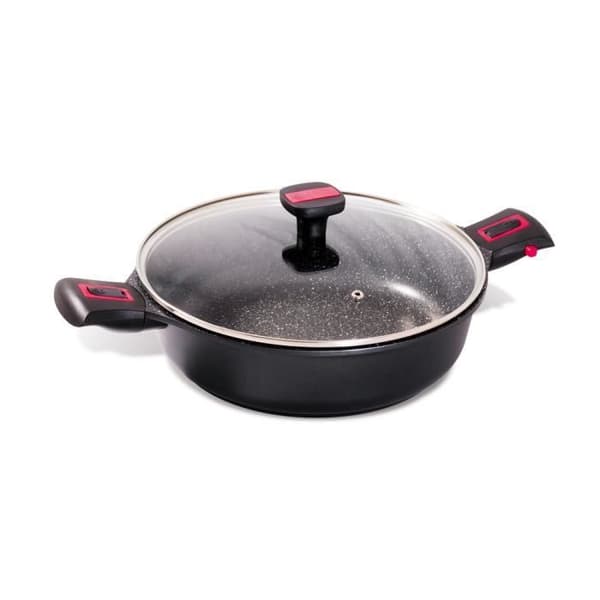 Sauterkruka med lock granit Pro keramik 24 cm - Baumalu