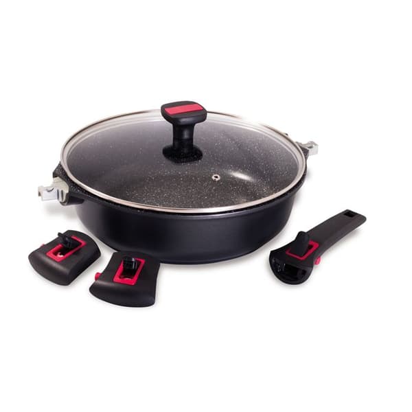 Sauterkruka med lock granit Pro keramik 24 cm - Baumalu
