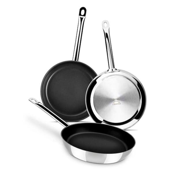 MONIX Kock Non Stick | Stekpanna i Rostfritt Stål 18/10 med Non Stick Yta Kompatibel med Alla Spisar Inklusive Induktion 18 cm