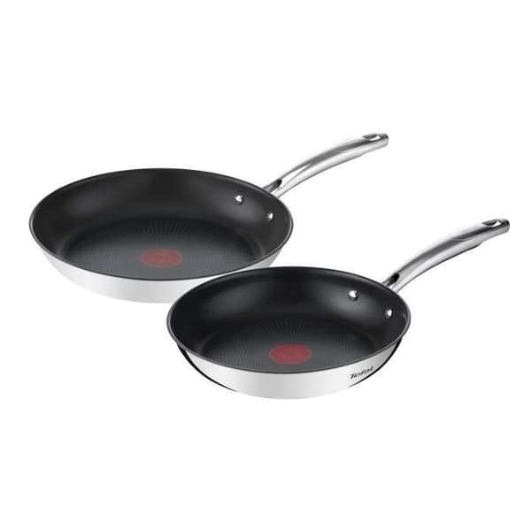 TEFAL Duetto+ Set med 2 stekpannor 24/28 cm, Induktion, Non-stick beläggning, Högkvalitativt rostfritt stål, 10 års garanti G732S255