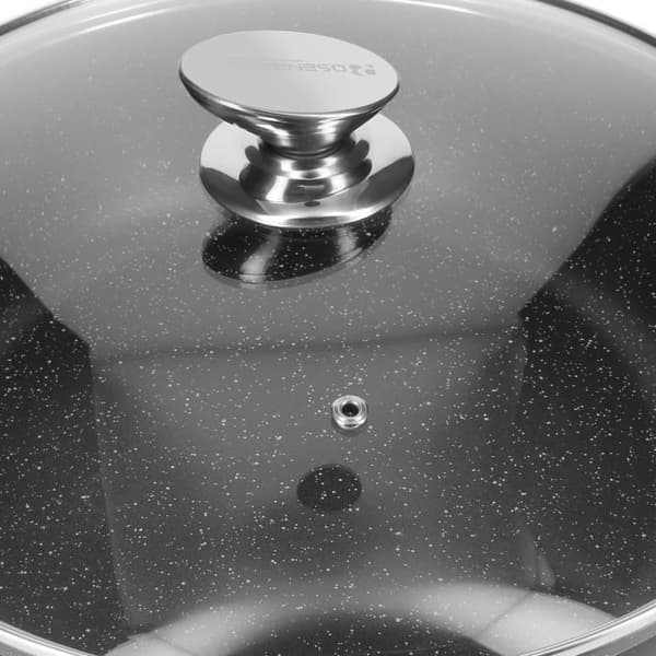 Sauteuse 28 cm med Lock och Stenbeläggning Rosenberg Svart