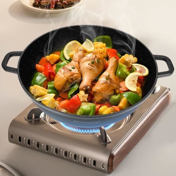 Sautépanna 24cm med Lock och Stenbeläggning Rosenberg Svart