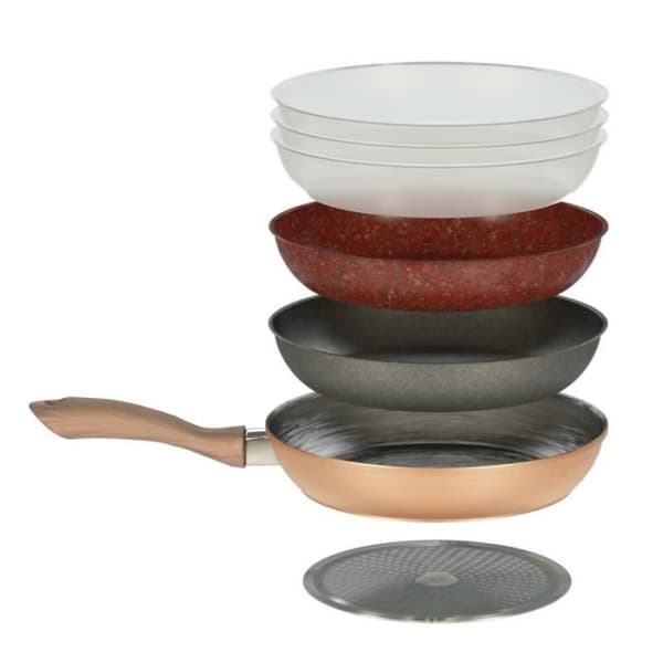 Kopparkärl och stenkärl - GENERISK - 24 cm - Non-stick - Alla värmekällor utom induktion