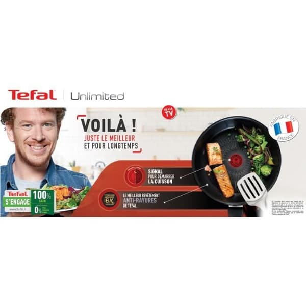 TEFAL G2550502 Stekpanna 26 cm OBEGRÄNSAD Alla värmekällor inklusive induktion - Tillverkad i Frankrike - Svart