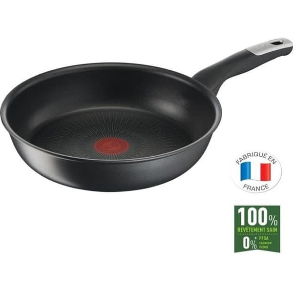 TEFAL G2550502 Stekpanna 26 cm OBEGRÄNSAD Alla värmekällor inklusive induktion - Tillverkad i Frankrike - Svart