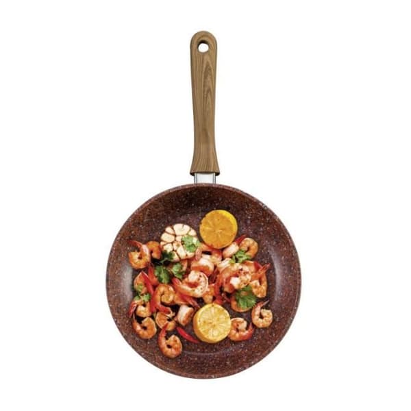 Kopparkastrull och sten - GENERISK - 28 cm - Non-stick - Kompatibel med alla spisar