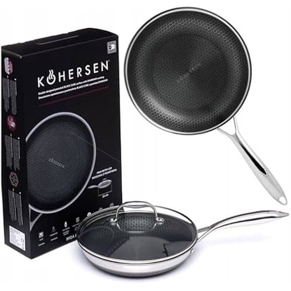 Kohersen - Stekpanna med lock - Tål maskindisk - med Black Cube non-stick beläggning - Induktionsstekpanna,