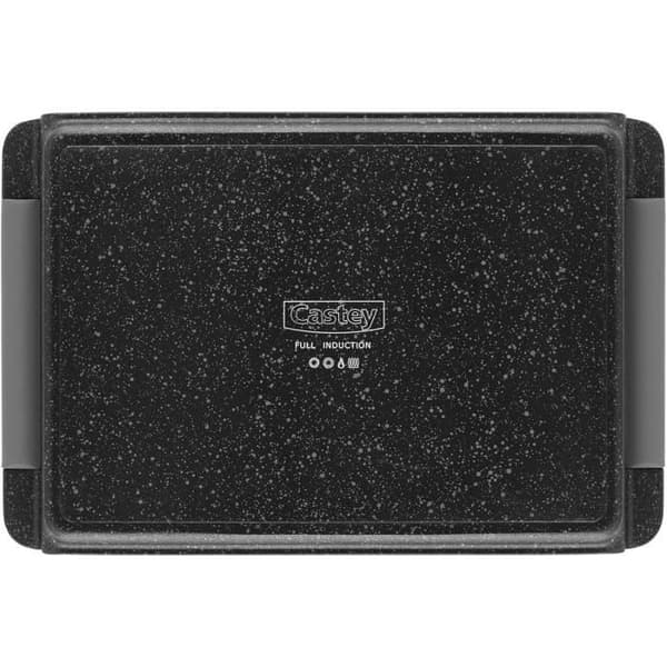 Grillpanna i aluminium med non-stick beläggning och integrerade silikonhandtag - CASTEY - 1-P40
