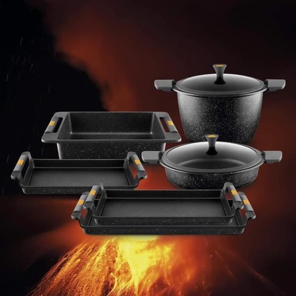 Grillpanna i aluminium med non-stick beläggning och integrerade silikonhandtag - CASTEY - 1-P40