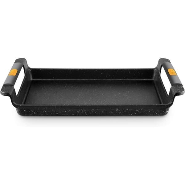 Grillpanna i aluminium med non-stick beläggning och integrerade silikonhandtag - CASTEY - 1-P40