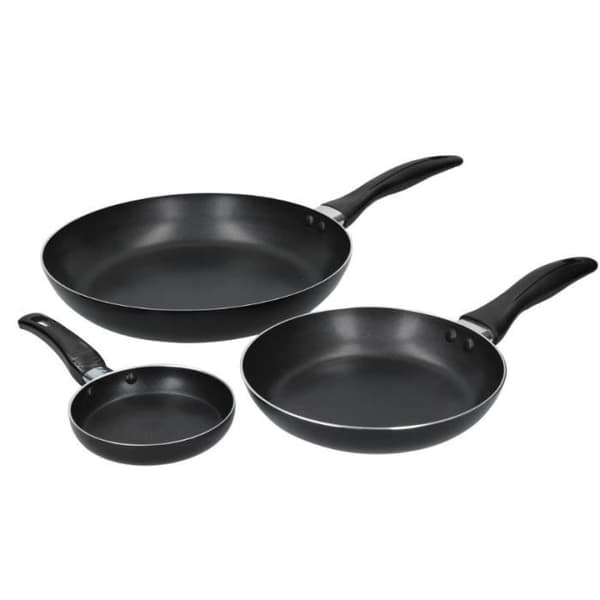 KitchenCraft stekpannor 28/20/12 cm aluminium svart 3 st
