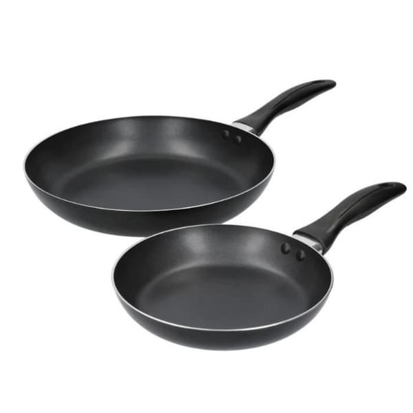 KitchenCraft stekpannor 28/20 cm aluminium svart 2 st