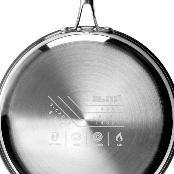 Stekpanna - IBILI - 24 cm - Rostfritt stål - Induktionskompatibel - Utan non-stick beläggning