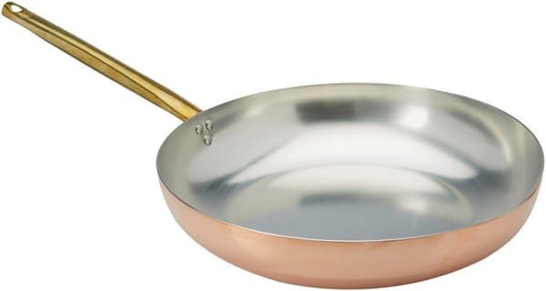 Pentole Agnelli stekpanna - ALCU111B36 - Slät koppartenn hand stekpanna med rörformigt handtag, 36 cm