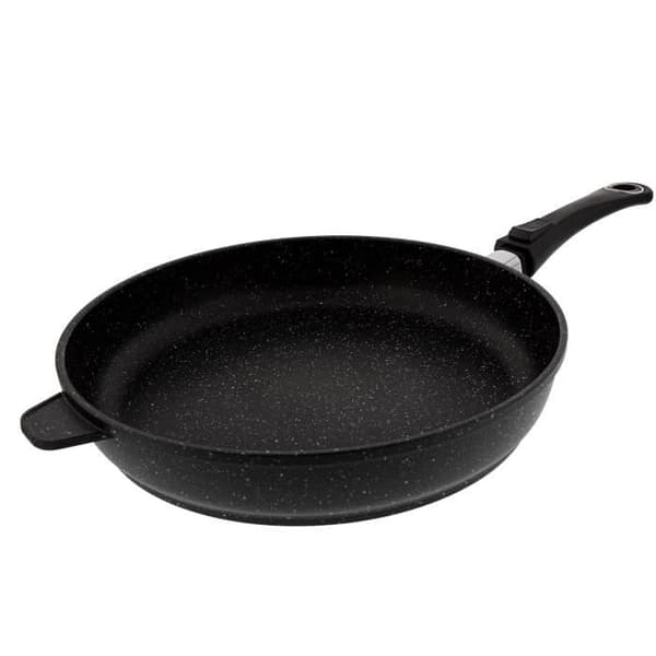 Stekpanna Ø 32 cm "Stone style" - PRADEL EXCELLENCE - PREMIUM sortiment - Kompatibel med alla värmekällor inklusive induktion. Avtagbart handtag.
