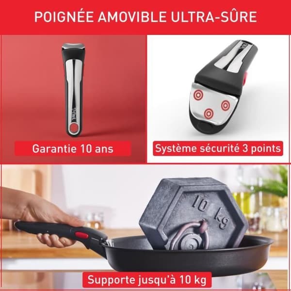 TEFAL INGENIO Eco Resist Stekpanna 28 cm, Induktion, Non-stick, Staplingsbar, Tål diskmaskin, Tillverkad i Frankrike L3970602